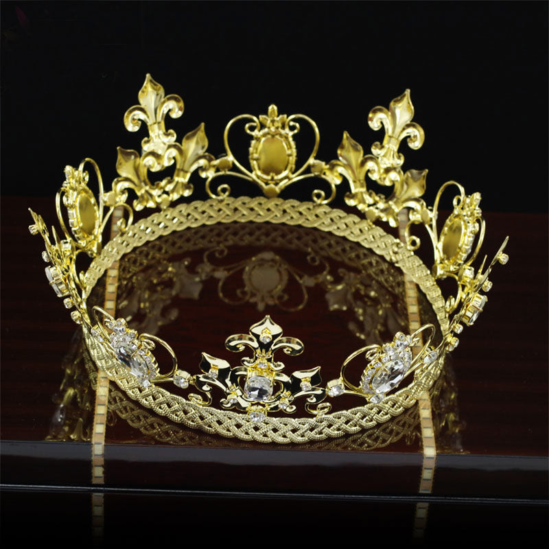 Pageant King / Queen Crown Gold Plated Round Full Circle XT1829