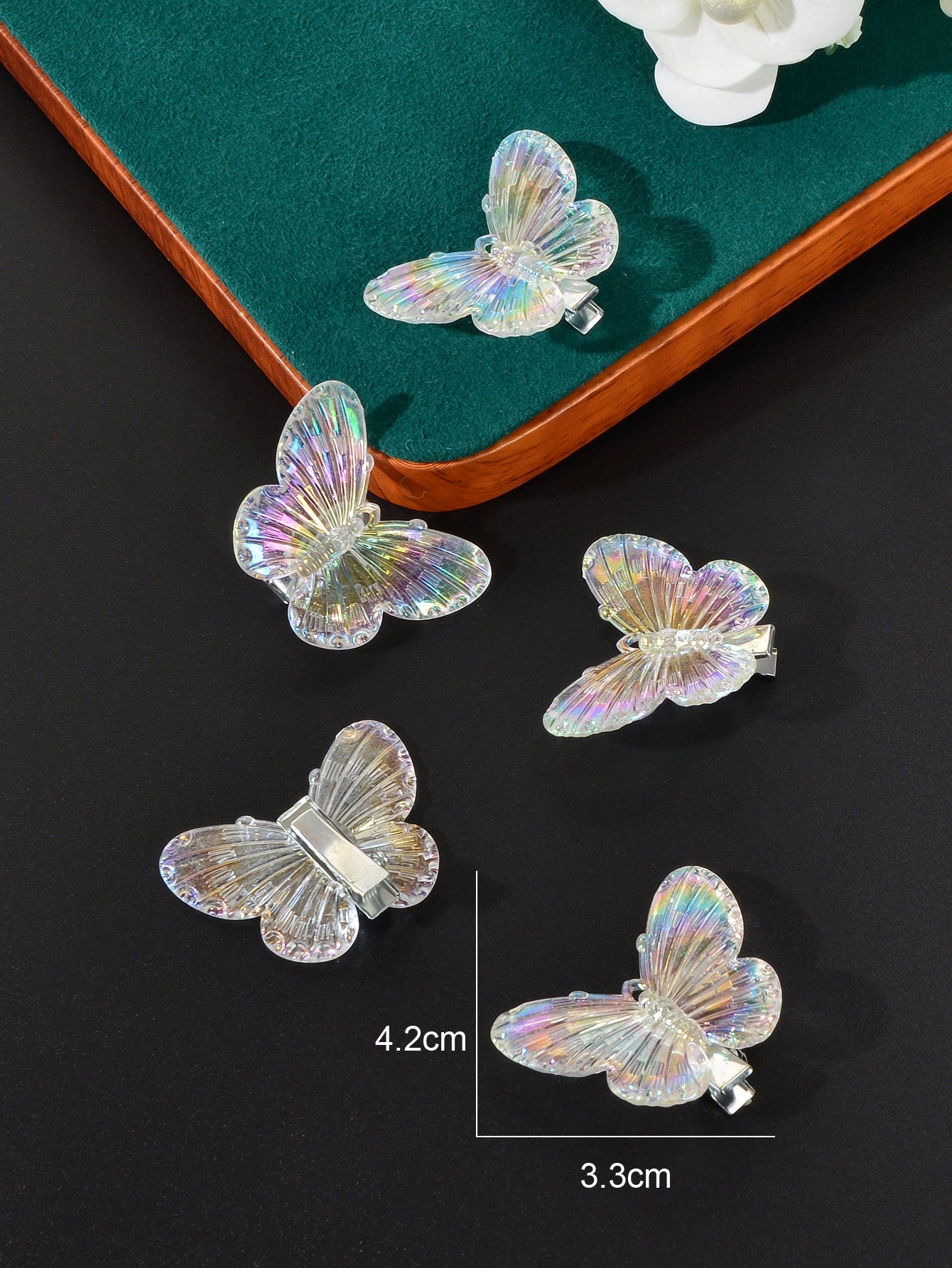 5 pcs Sweet Transparent Butterfly Hairpin Hair Clips Set Hair Accessory Headwear