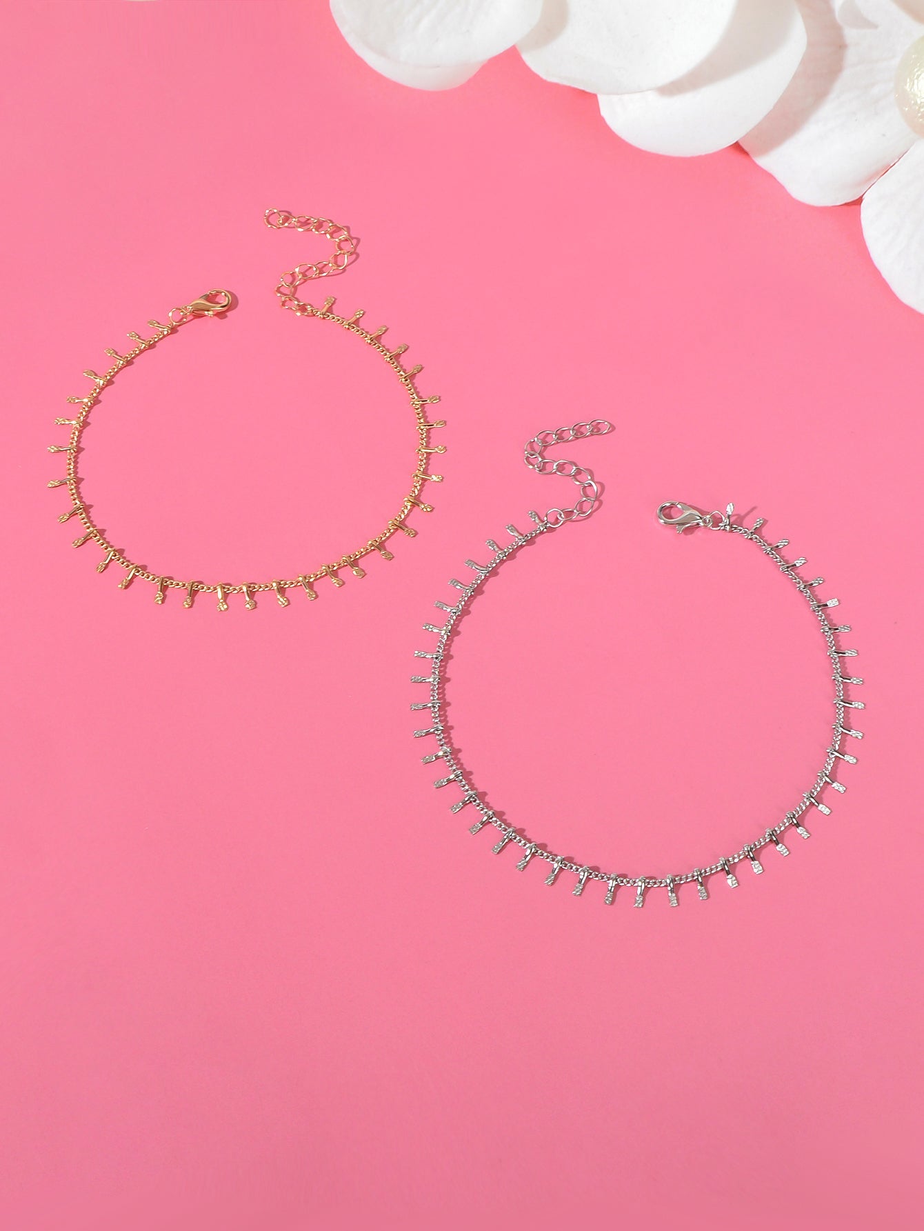 2pcs Valentine's Day Gift Beach Anklets Matching Couple Best Friend Foot Jewelry