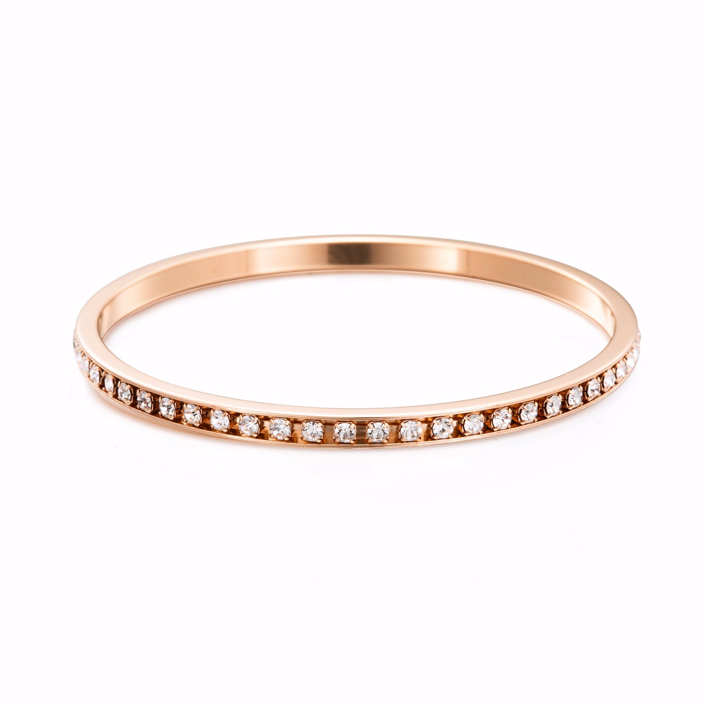 18ct Heavy Rose Gold Plated Bangle Made with SWAROVSKI® Crystals
