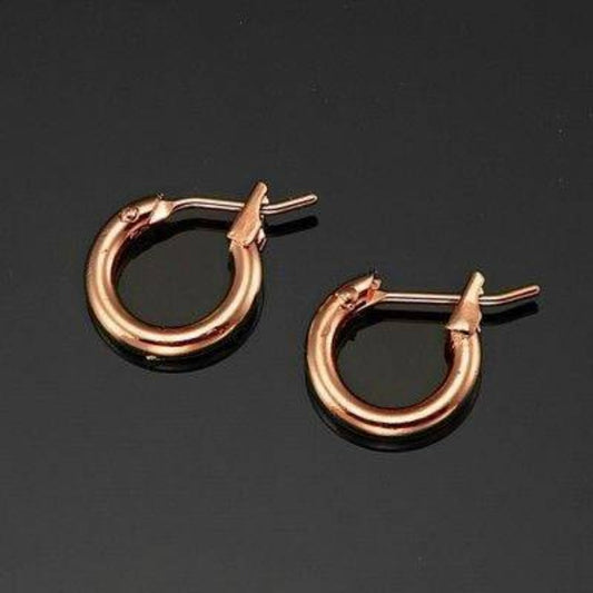 18ct Heavy Rose Gold Plated 6mm (Babies) & 9mm (Children's) Hoop Earrings - USA Made