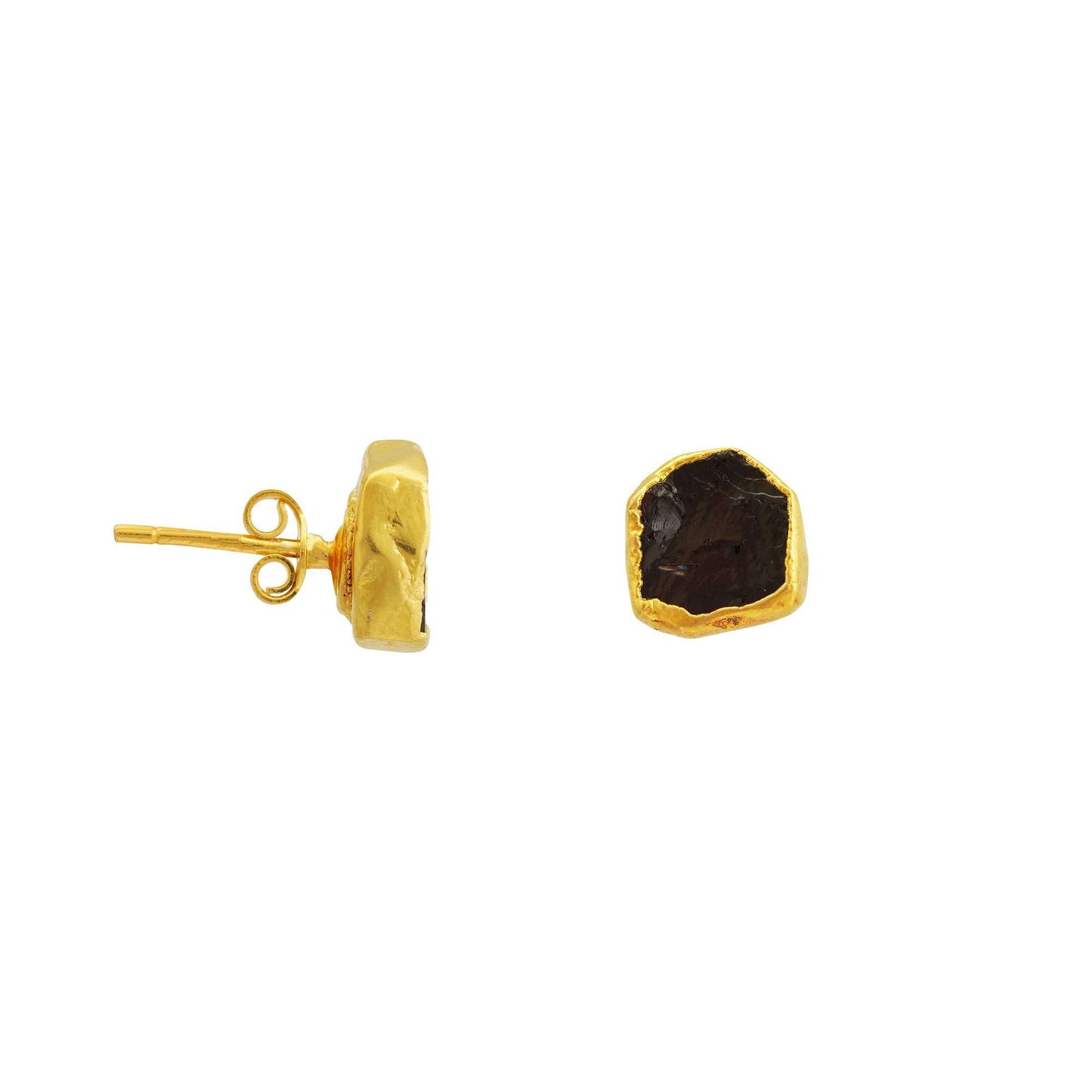 Handmade Garnet Earrings in its Natural form Gold Plated