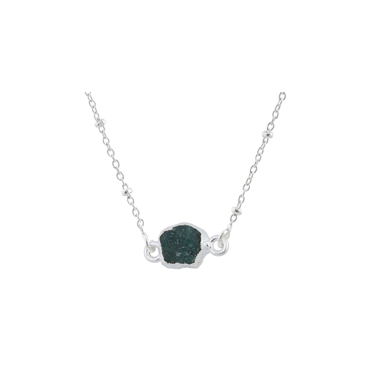 Handmade Raw Emerald Pendant in its Natural form in Silver 925