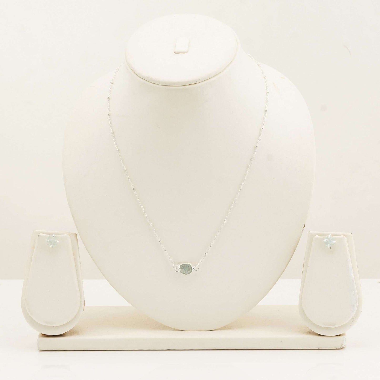 Handmade Aquamarine Set in its Natural form in Silver 925