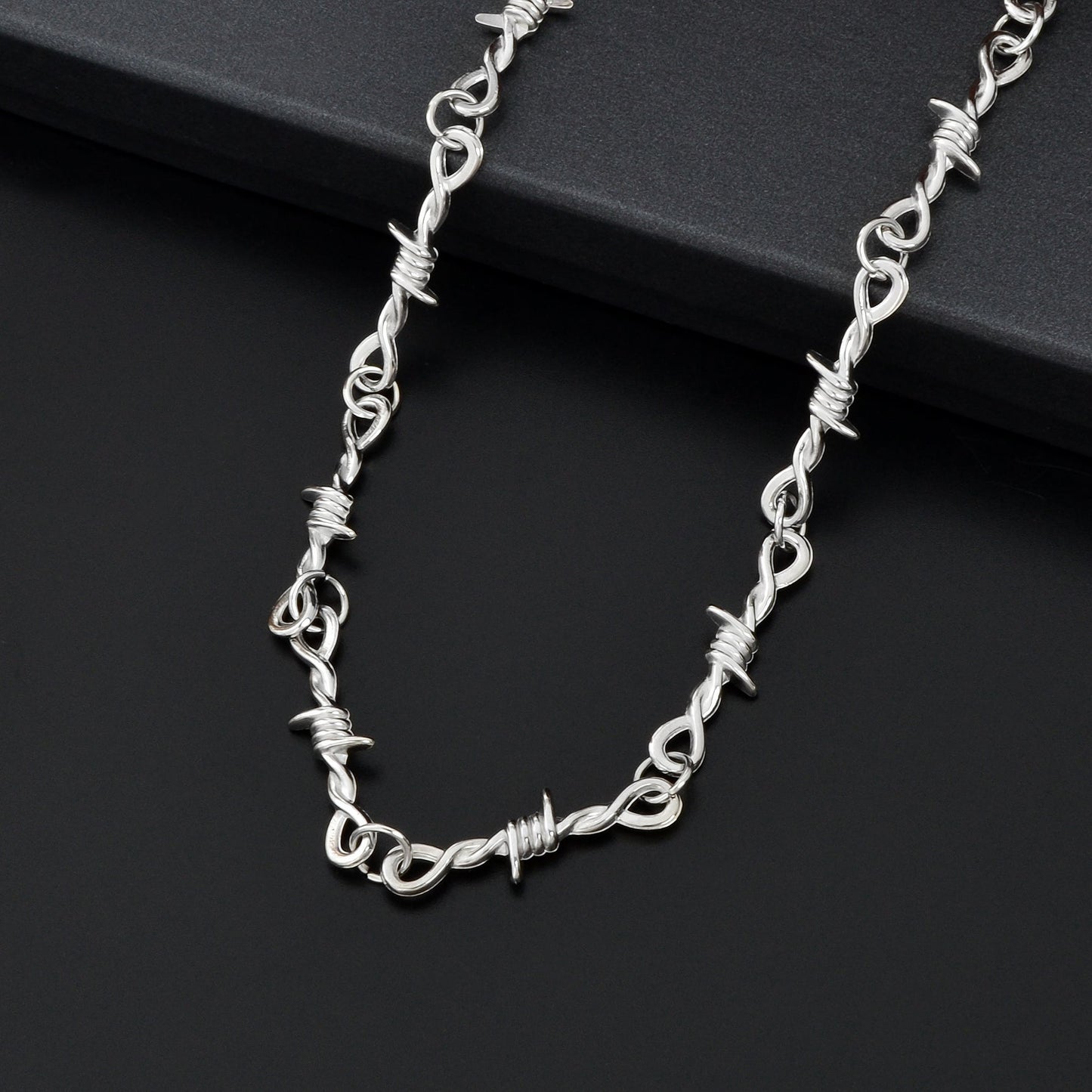 1 pc Punk Rock Style Silver Link Chain Collar Necklace Daily Music Festival Gothic Jewelry