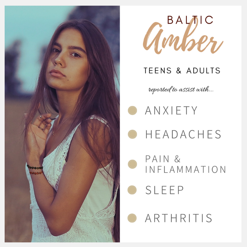 Adult Raw Cherry Amber Anklet