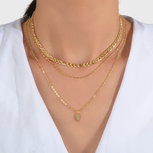 3pcs Boho Multi-Layer Choker Collar Drop Charm Bib Necklace Jewellery Party Gift