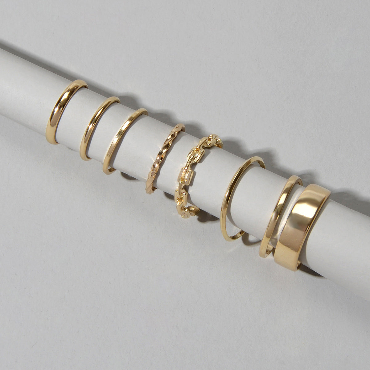 7 pcs Minimalist Gold Silver Stackable Multiple Knuckle Finger Trendy Rings Set