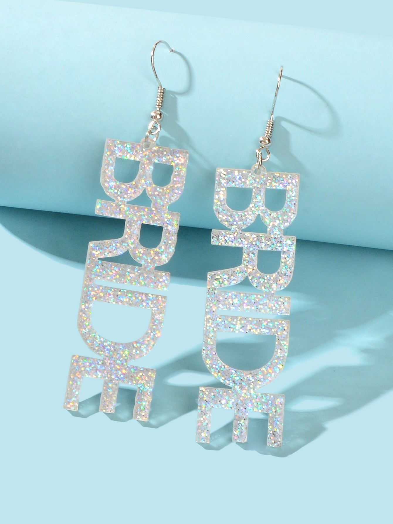 Wedding Bride Dangle Earrings Acrylic Handmade Fun Statement Jewelry Party Gift