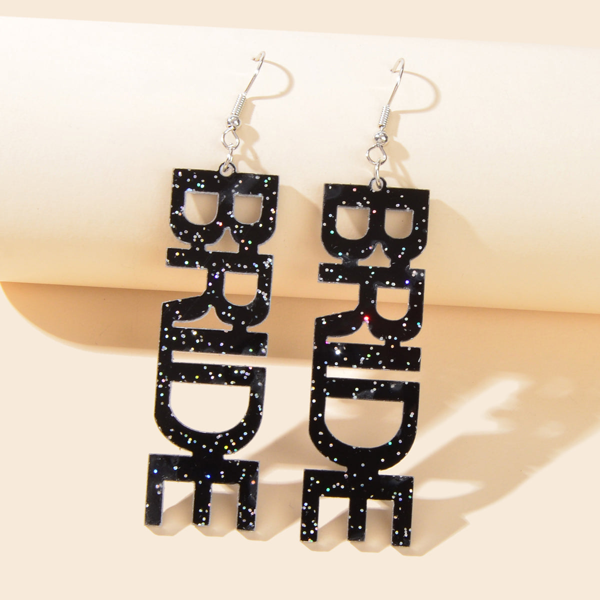 Wedding Bride Dangle Earrings Acrylic Handmade Fun Statement Jewelry Party Gift