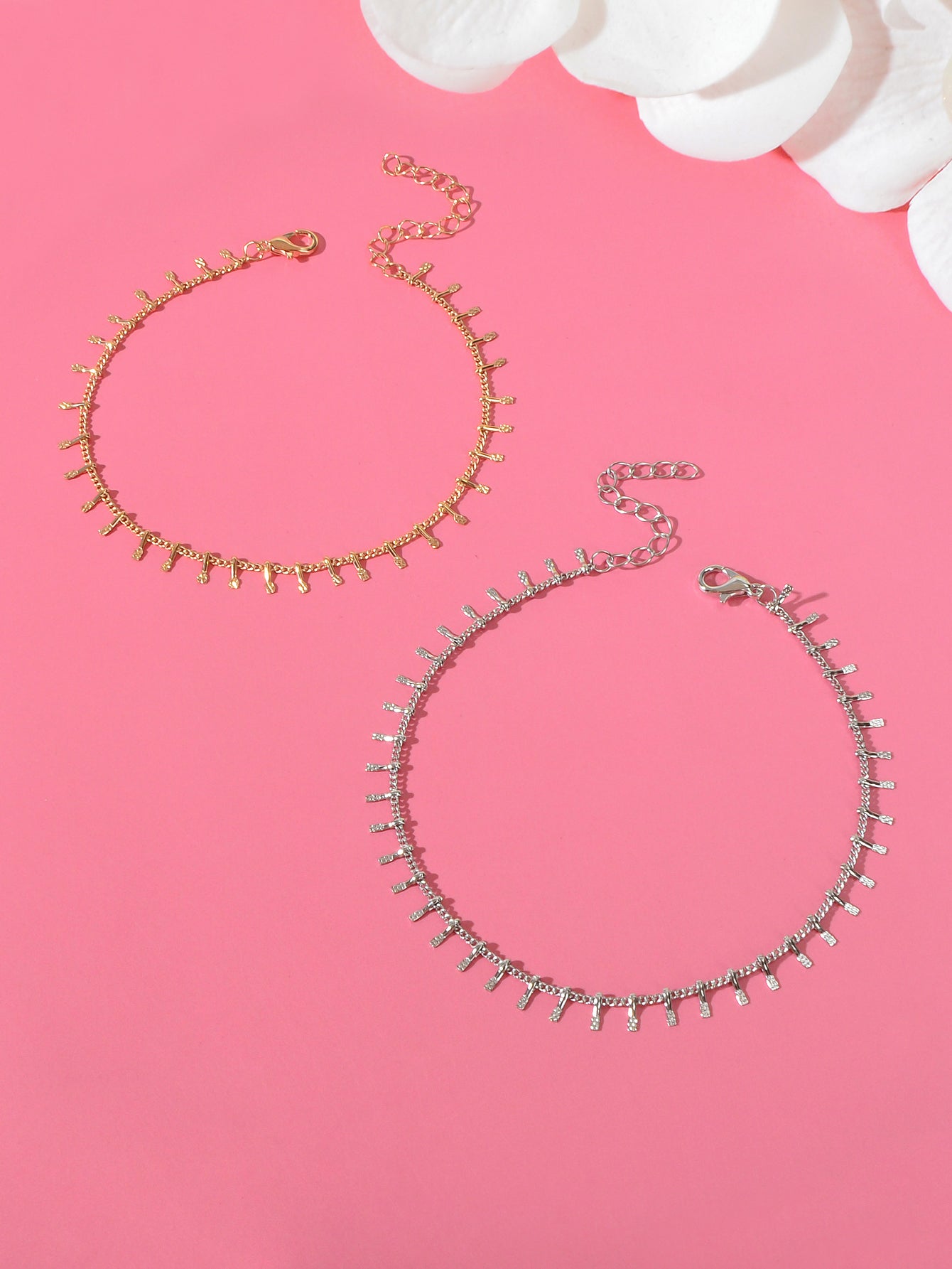 2pcs Valentine's Day Gift Beach Anklets Matching Couple Best Friend Foot Jewelry