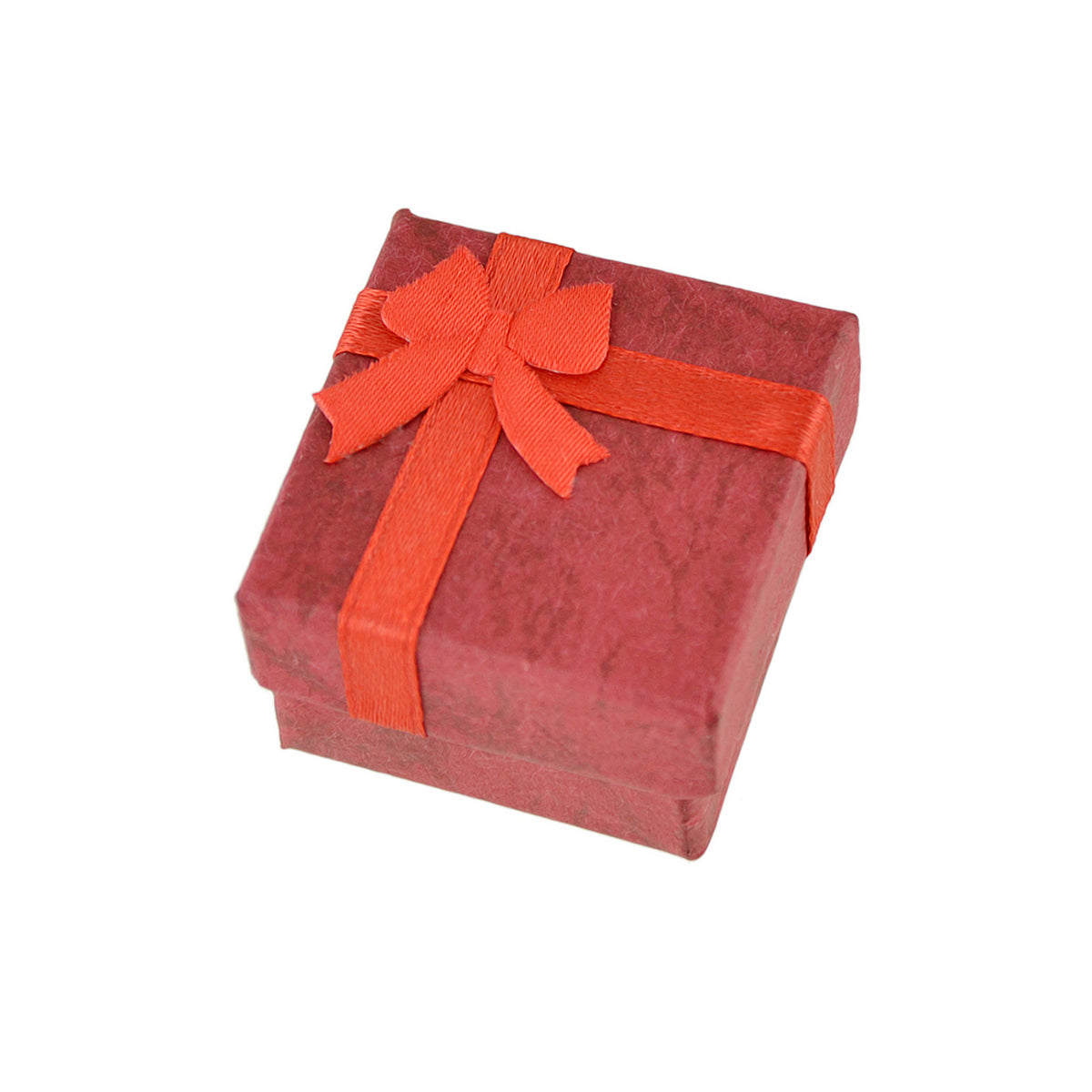 Pink Red Cardboard Square Jewellery Gift Boxes for Rings with Lid Ribbon Bowknot