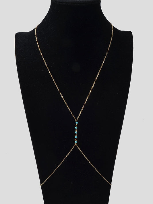 Sexy Turquoise Gold Silver Body Chain Beach Bikini Belly Waist Body Jewellery