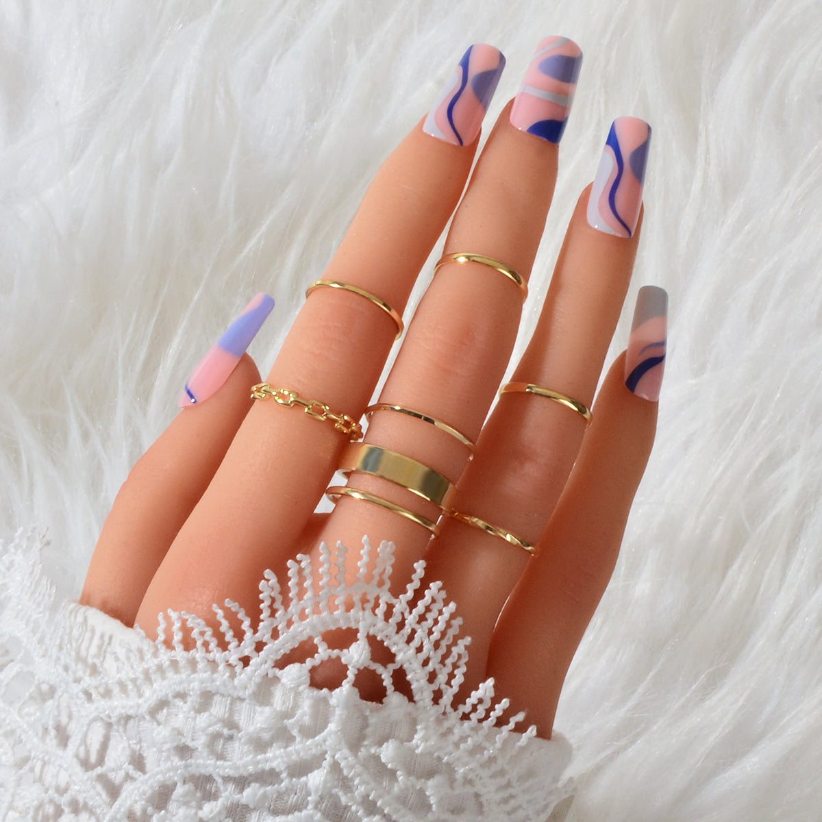 7 pcs Knuckle Stackable Joint Finger Boho Vintage Midi Rings Set Size Mixed Gift