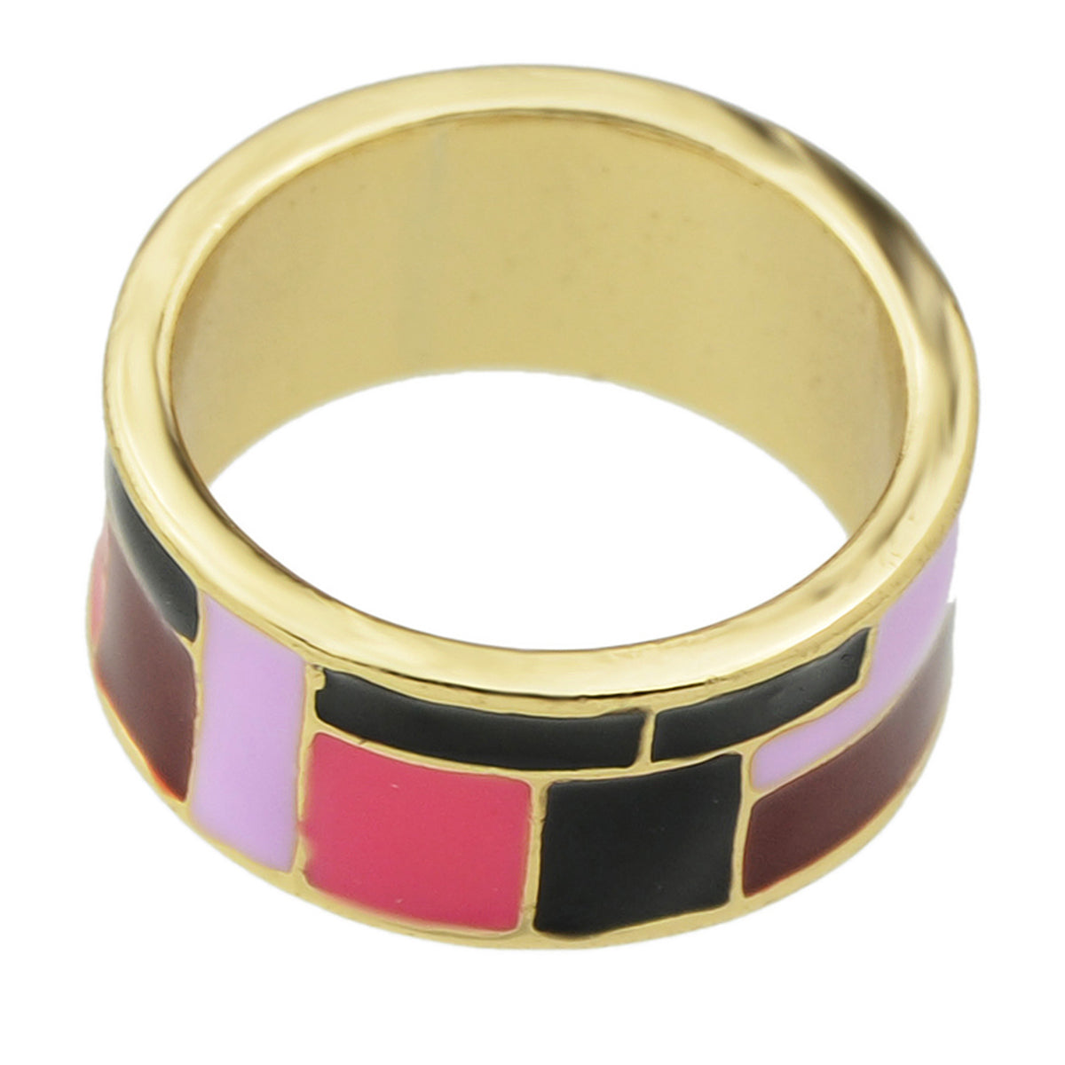 1pc Ethnic Traditional Jewellery Colorful Geometric Pattern Bohemian Finger Ring