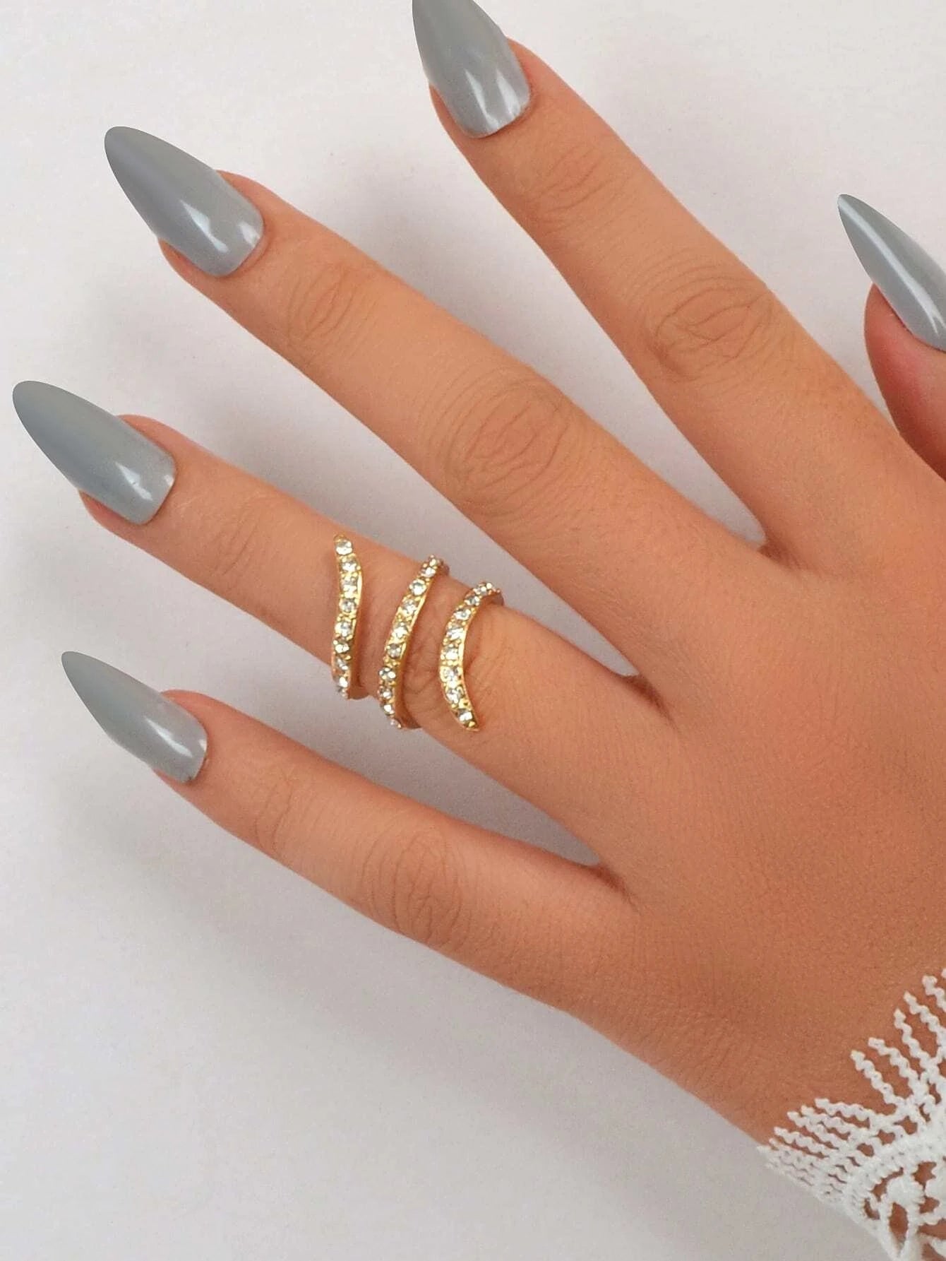 Textured Bridal Jewelry Full Rhinestone Twisted Engagement Finger Ring Gift