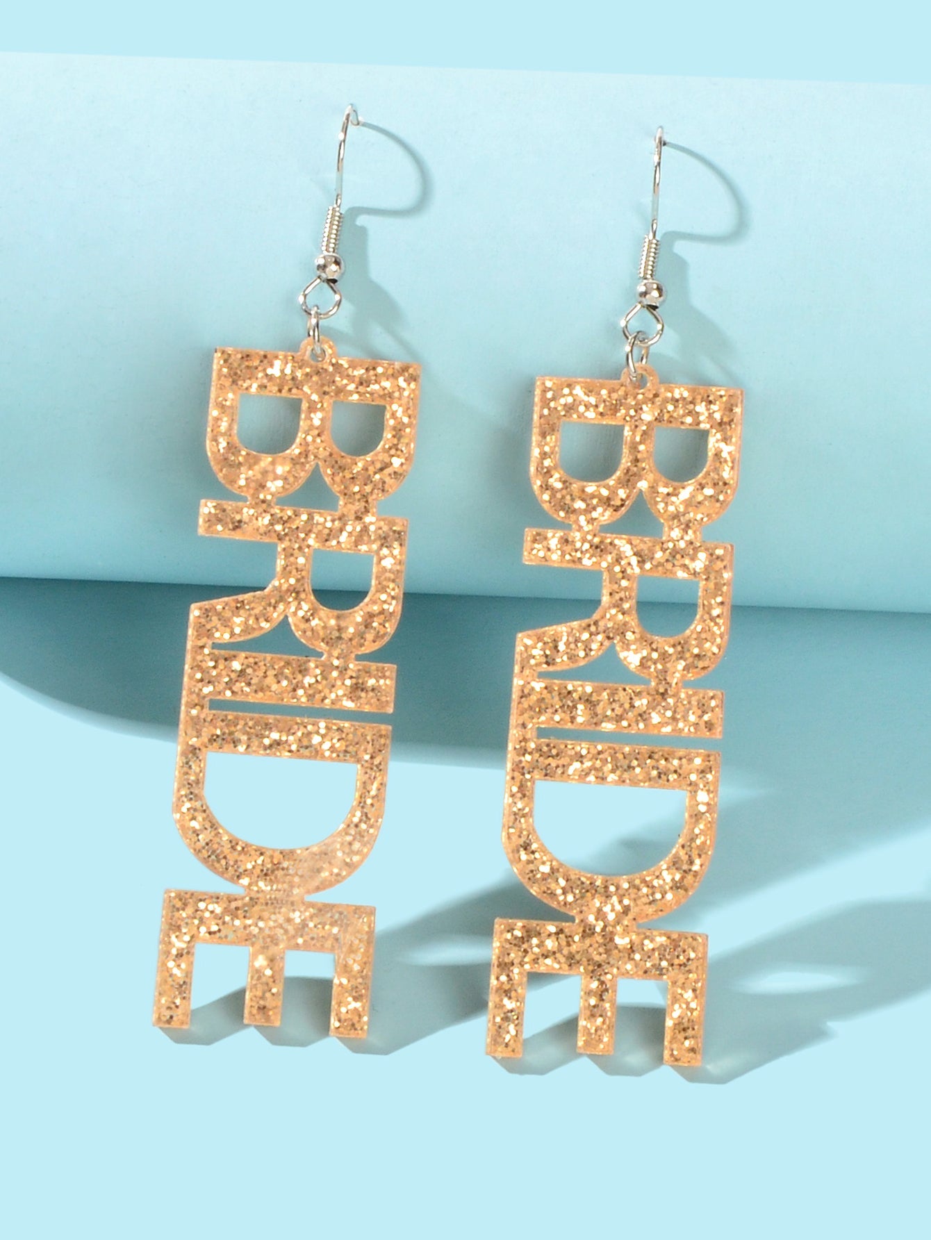 Wedding Bride Dangle Earrings Acrylic Handmade Fun Statement Jewelry Party Gift