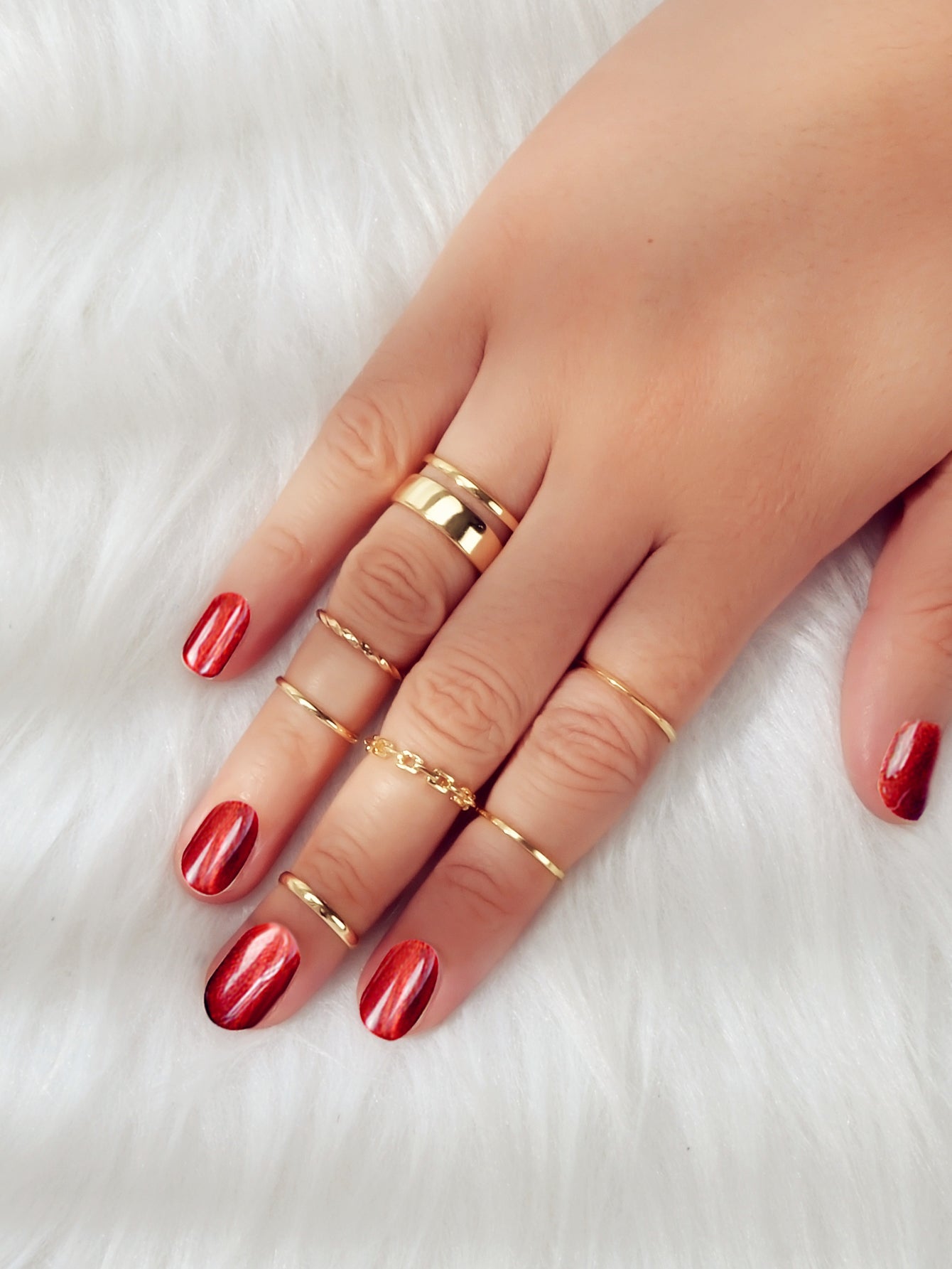 7 pcs Minimalist Gold Silver Stackable Multiple Knuckle Finger Trendy Rings Set