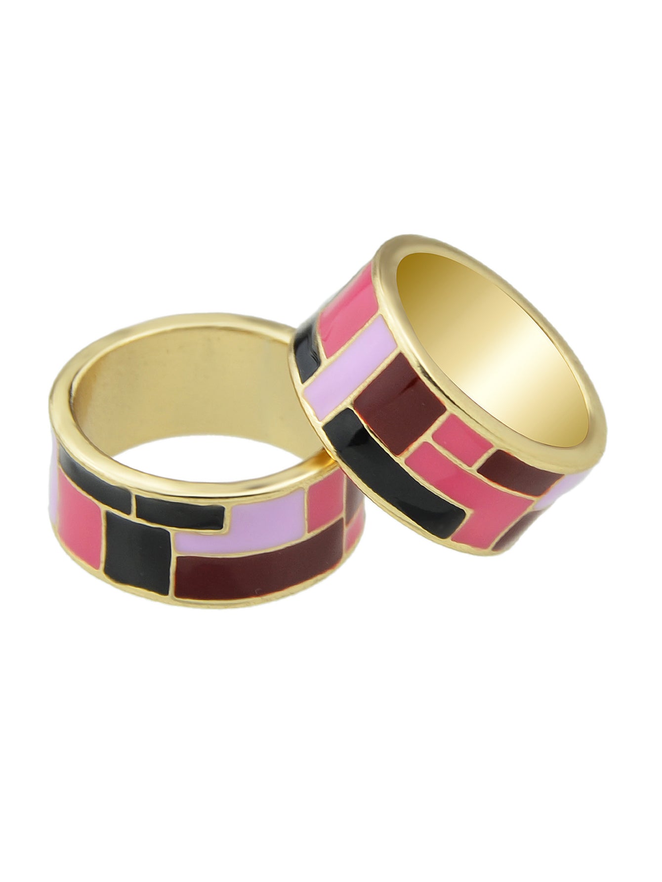 1pc Ethnic Traditional Jewellery Colorful Geometric Pattern Bohemian Finger Ring