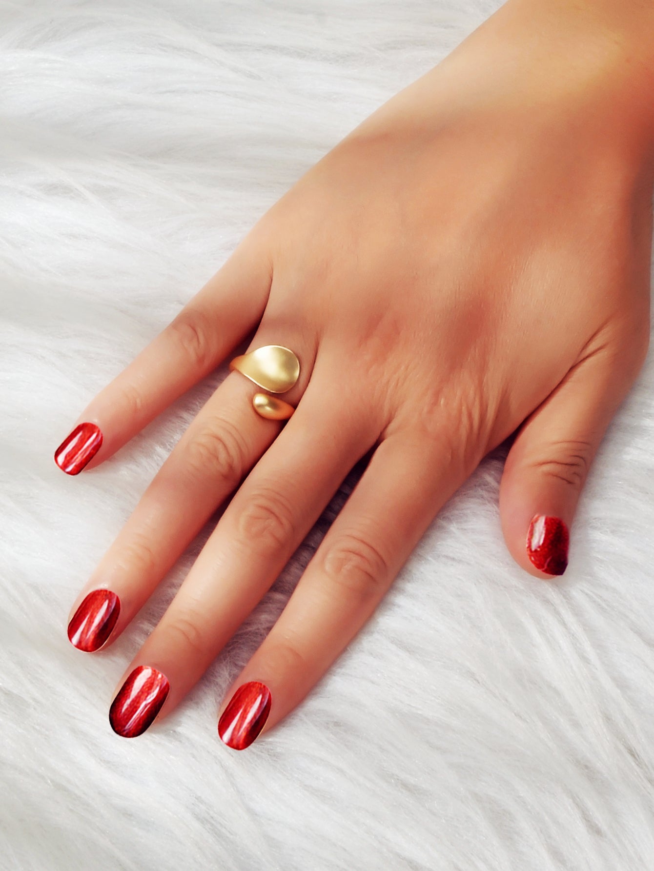 Female Minimalist Jewellery Gold Leaf Design Finger Ring Girl Wedding Party Band