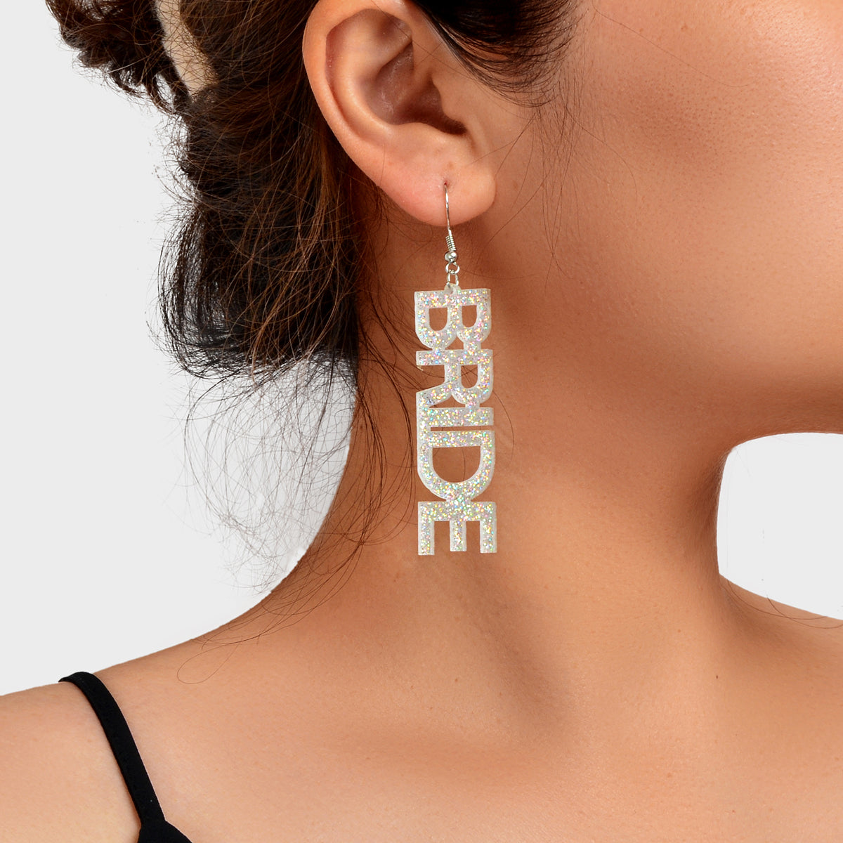 Wedding Bride Dangle Earrings Acrylic Handmade Fun Statement Jewelry Party Gift