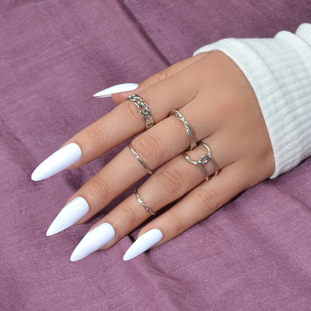 Minimalist Punk 5 pcs Trendy Gold Silver Stackable Multiple Midi Finger Ring Set