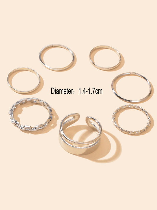 7 pcs Knuckle Stackable Joint Finger Boho Vintage Midi Rings Set Size Mixed Gift