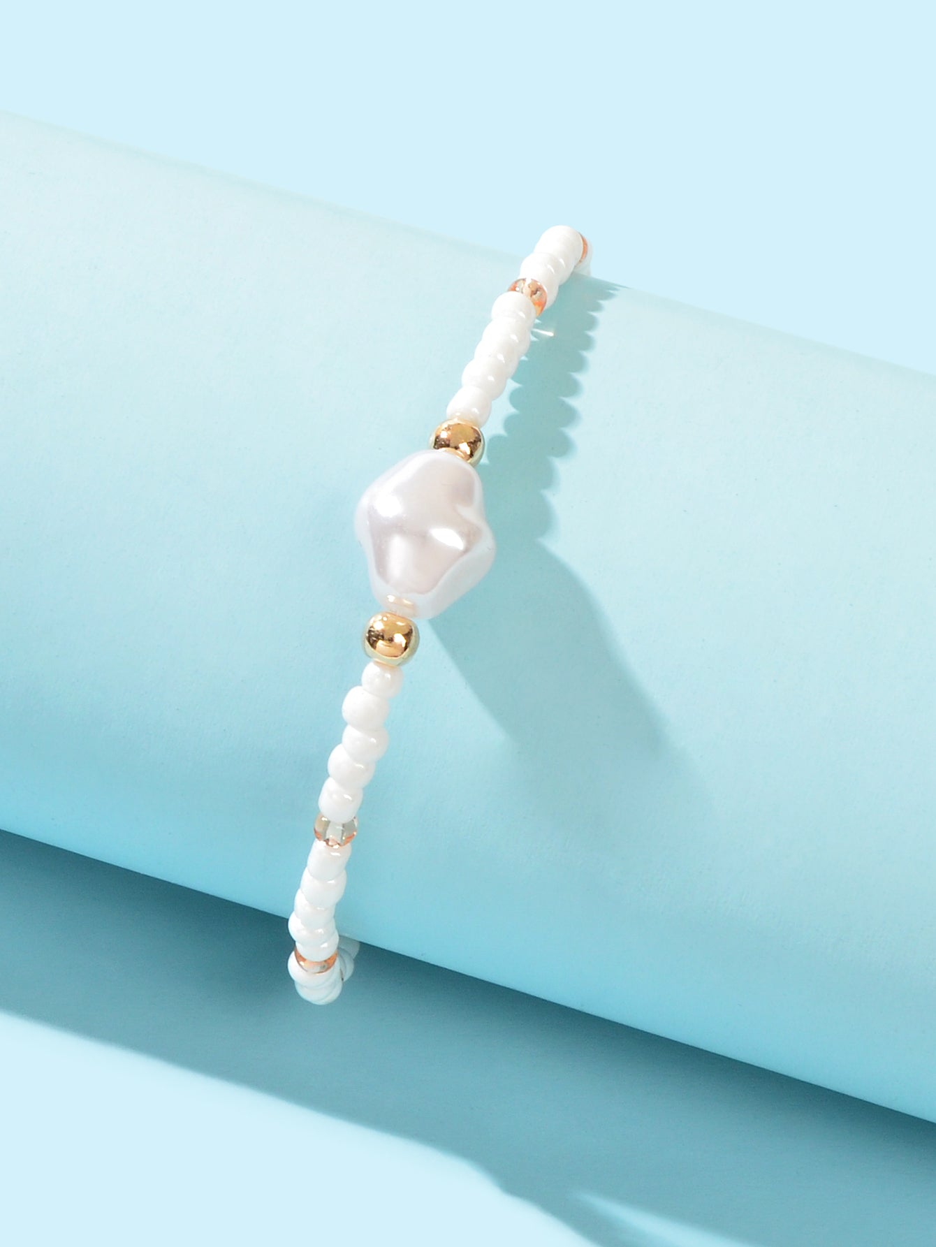 Ethnic Style Bohemia Accessories Chic Pearl Charm White Seed Beads String Anklet