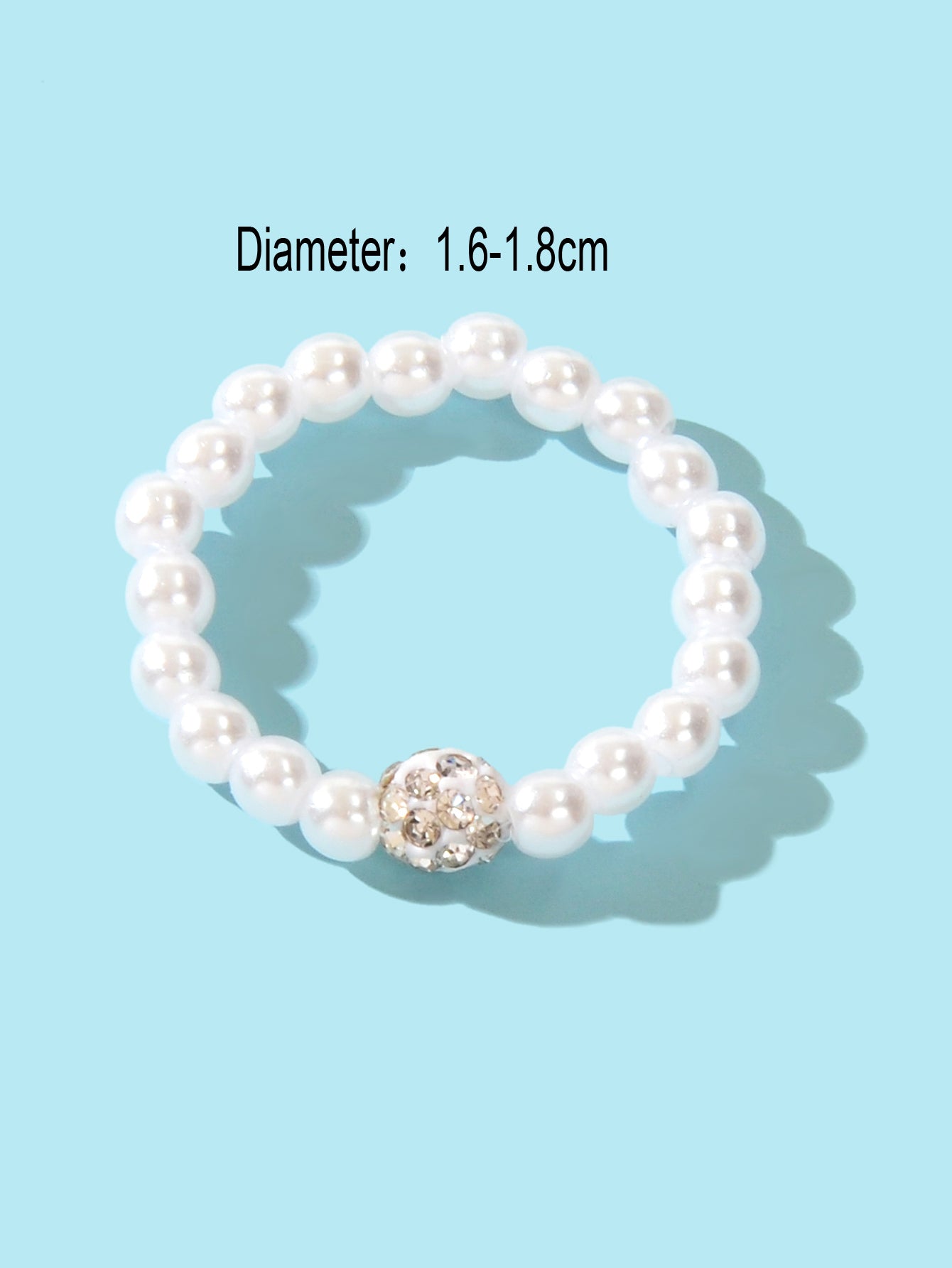 Engagement Promise Elastic Stretch Stacking Faux Pearl Women Rings Wedding Band