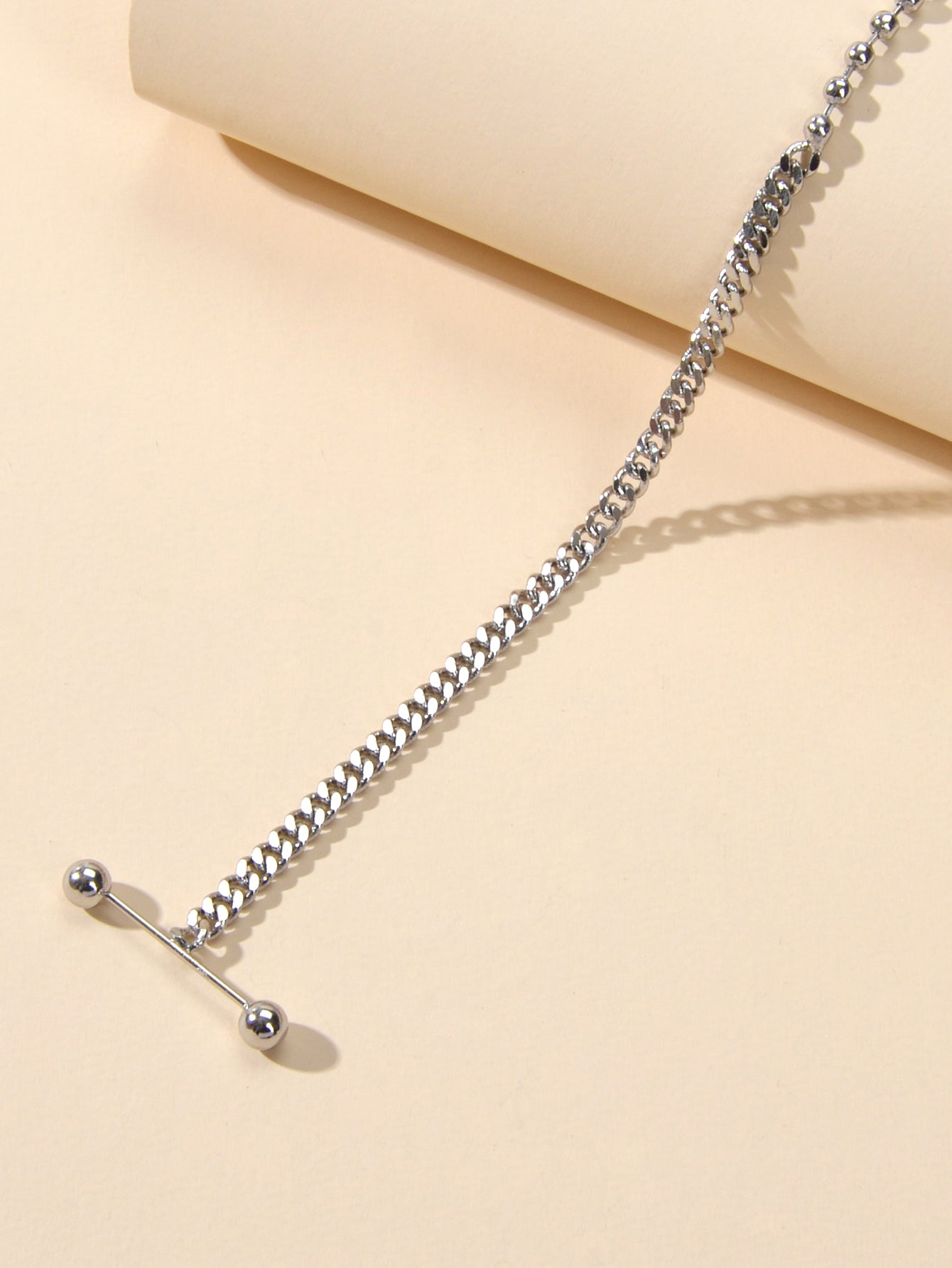 Minimalist Punk Popcorn Chain Multiple Silver Chain Lock Circle Bracelets Women