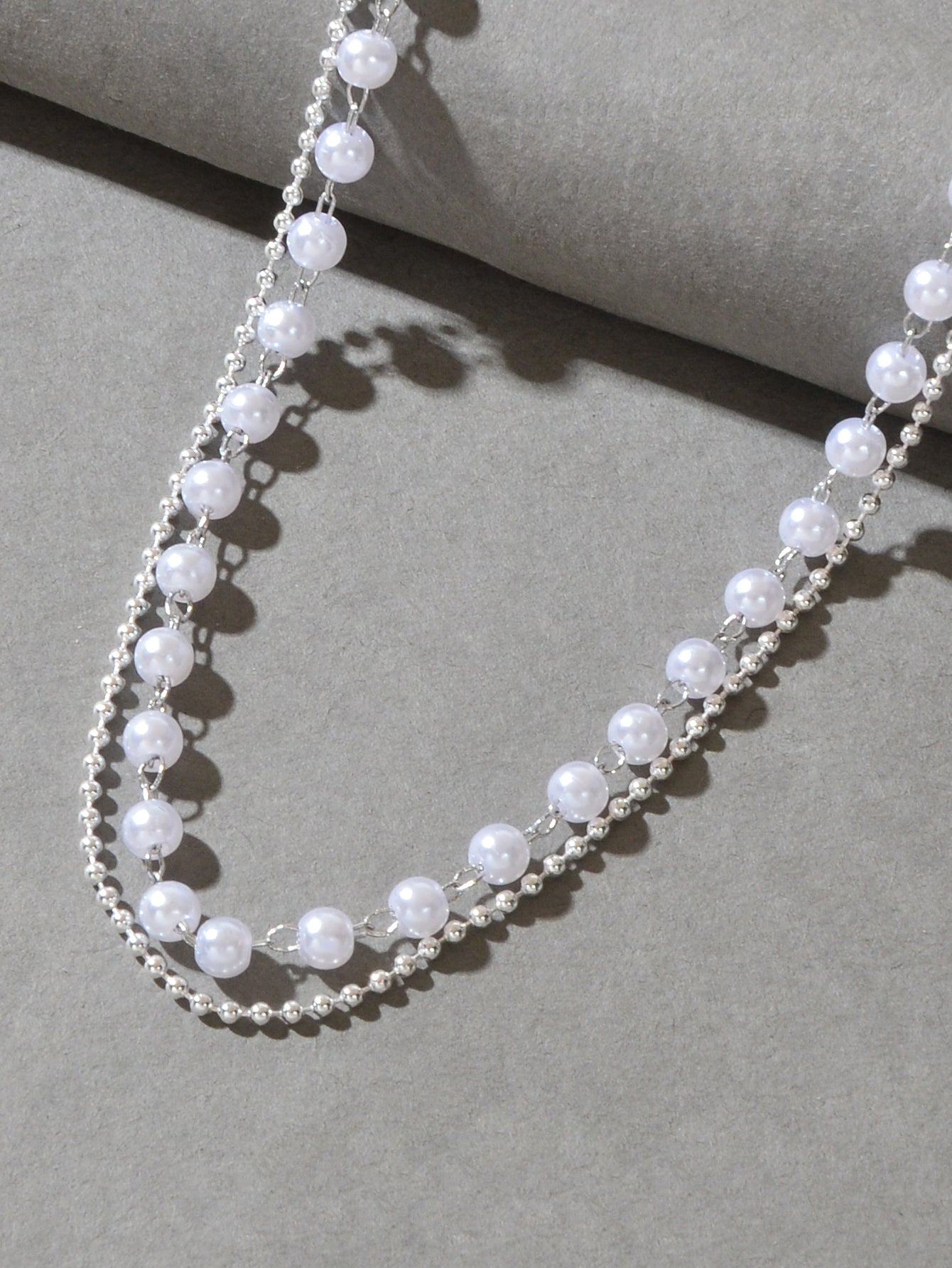 Double layer Silver Popcorn Chain Pearl Adjustable Anklet Beach Foot Jewellery