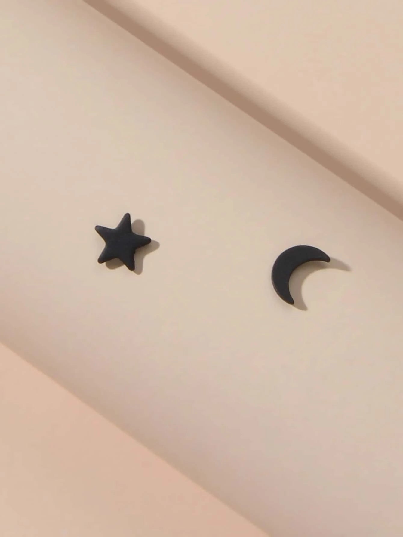 Minimalist Jewellery Star Moon Cute Asymmetric Stud Earrings Stunning Accessory