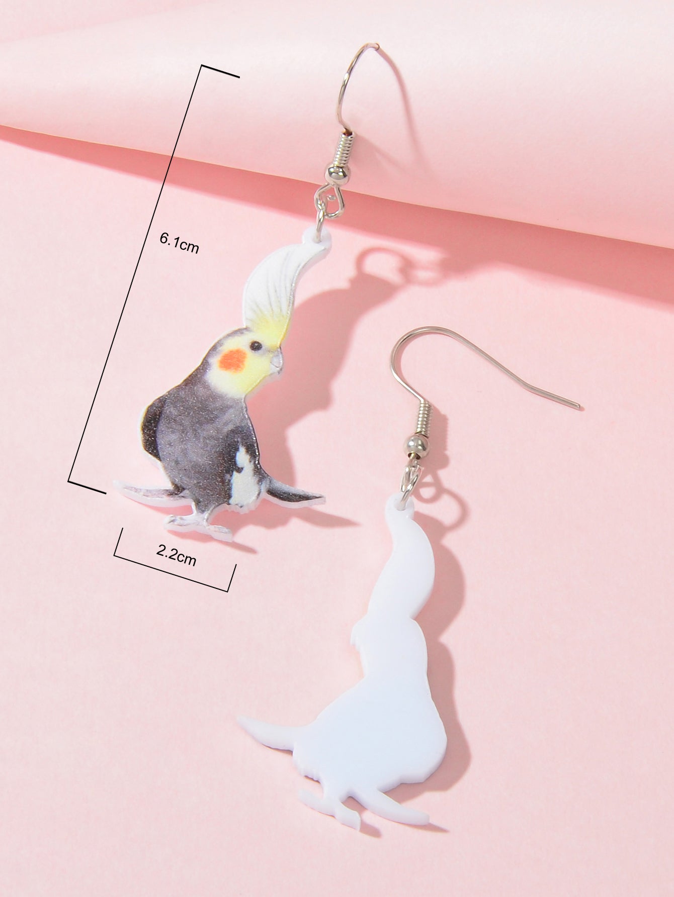 Lightweight Acrylic Parrot Resin Bird Dangling Elements Earrings Party Jewellery