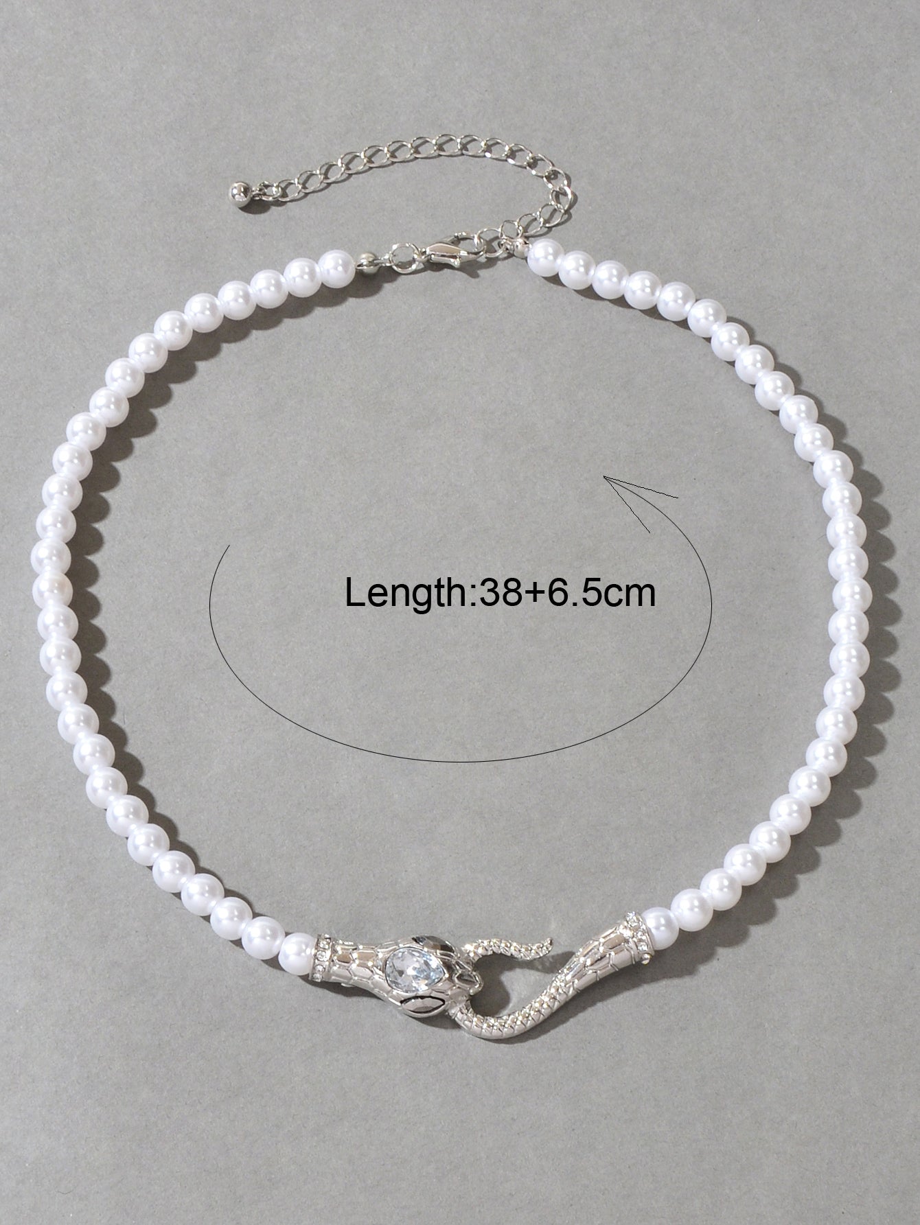 Punk Retro Pearl Beads Chain Gold Silver Snake Short Clavicle Statement Necklace