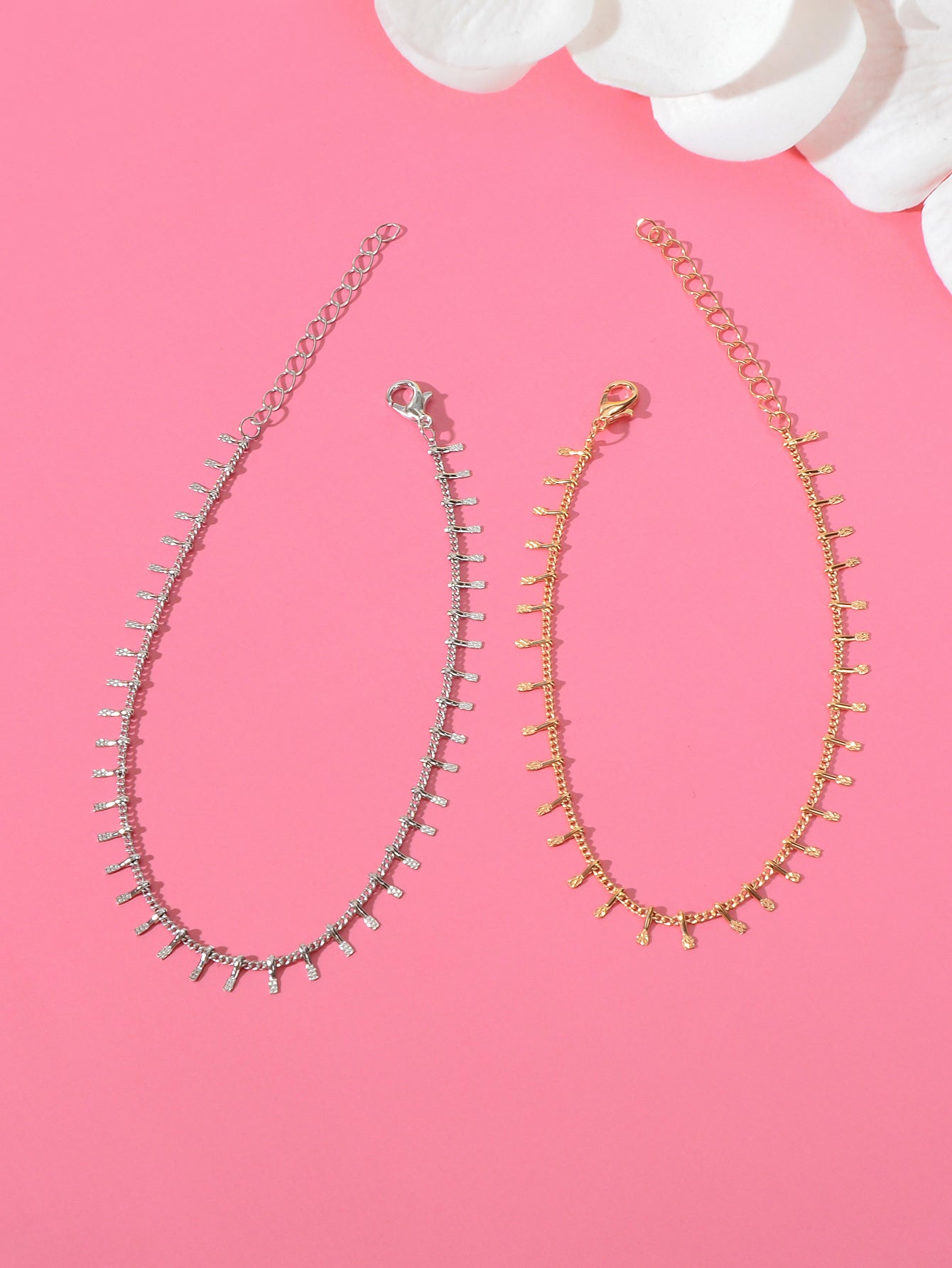 2pcs Valentine's Day Gift Beach Anklets Matching Couple Best Friend Foot Jewelry