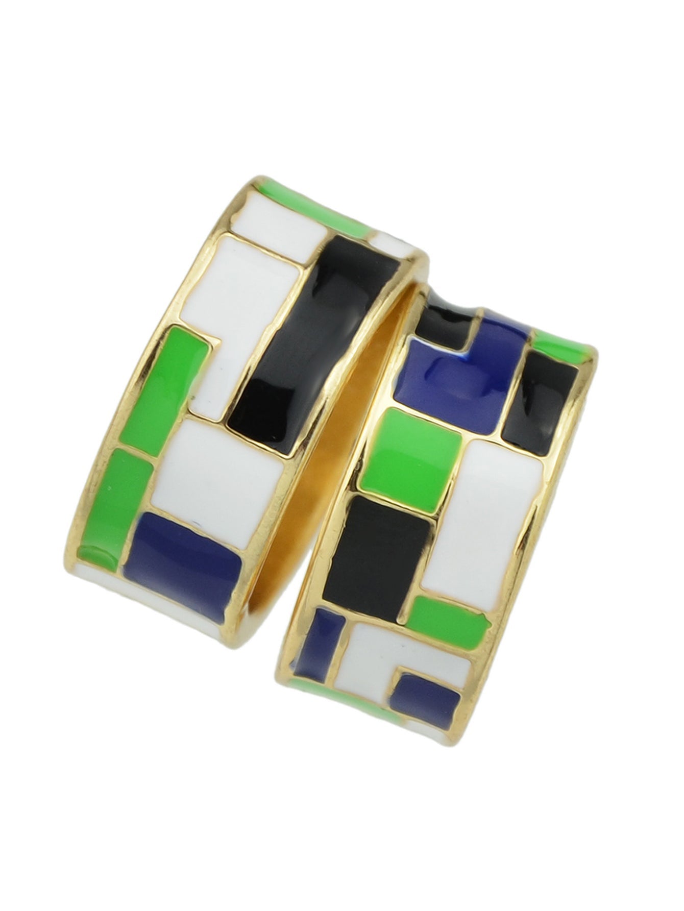 1pc Ethnic Traditional Jewellery Colorful Geometric Pattern Bohemian Finger Ring