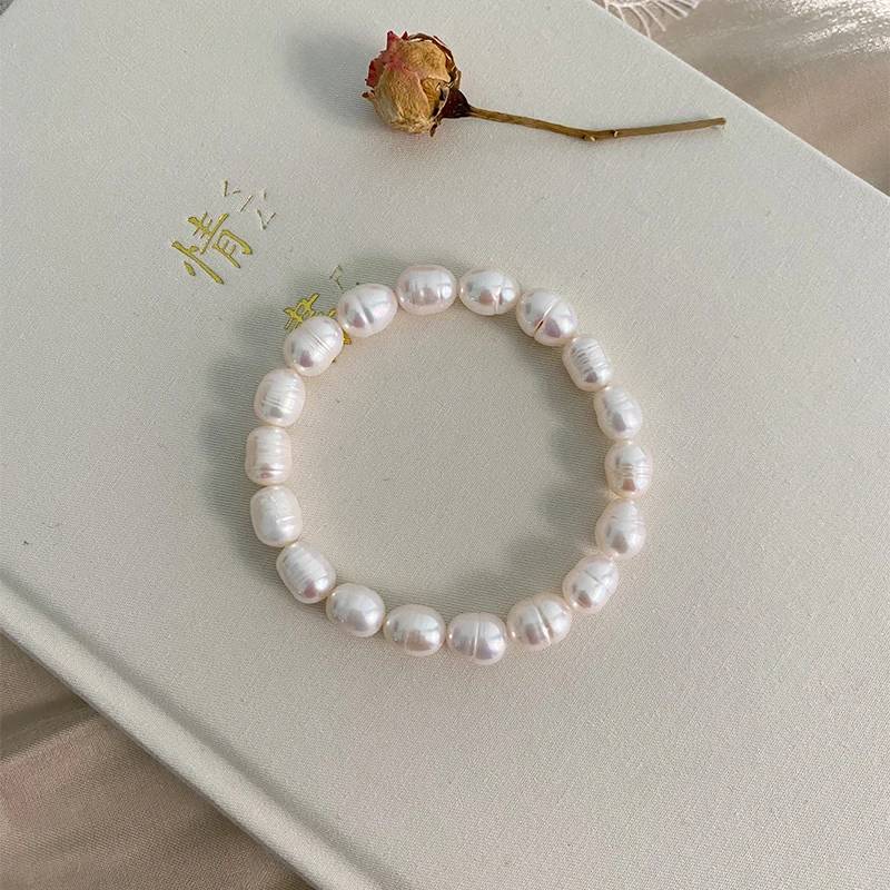 Genuine White Freshwater Pearl Beaded Bracelet