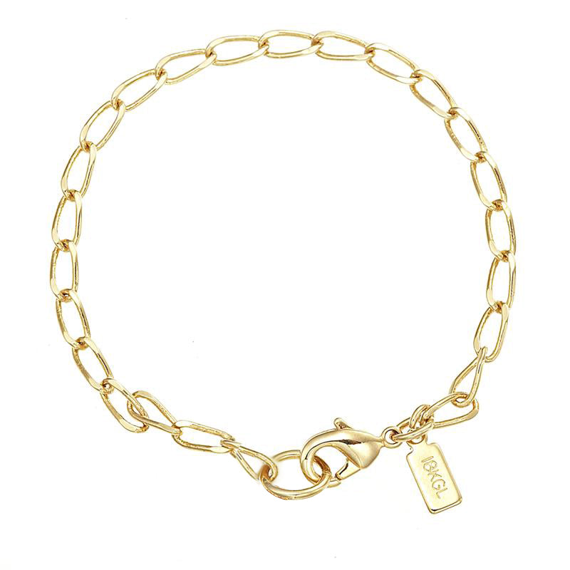 18ct Heavy Yellow Gold Plated Le Mans Child Bracelet with Lobster Clasp - USA Made