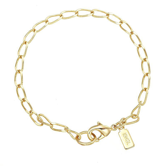 18ct Heavy Yellow Gold Plated Le Mans Child Bracelet with Lobster Clasp - USA Made