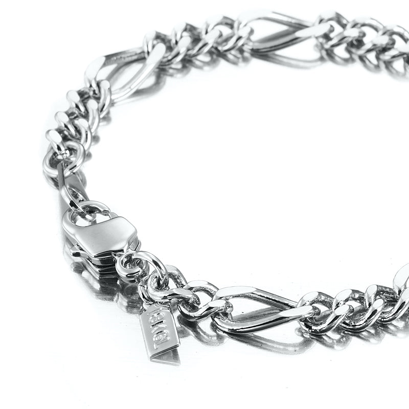 925 Sterling Silver Plated Figaro Child Bracelet with Parrot Clasp - USA Made