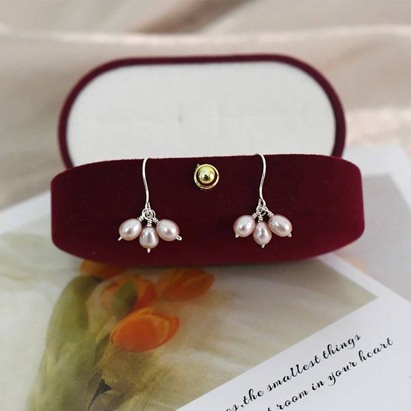 Designer Freshwater Pearl Triple Drop Earrings