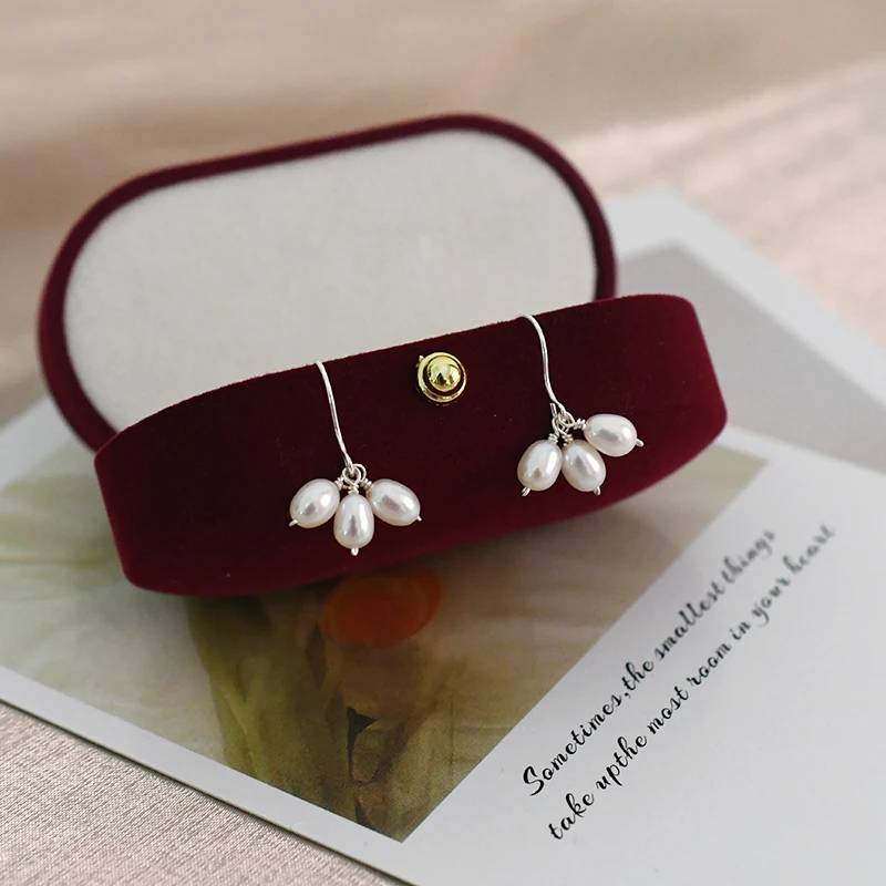 Designer Freshwater Pearl Triple Drop Earrings