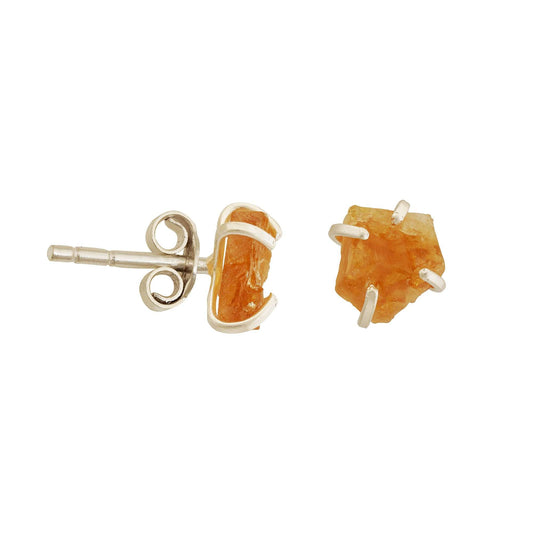 Handmade Citrine Earrings in its Natural form in Silver 925