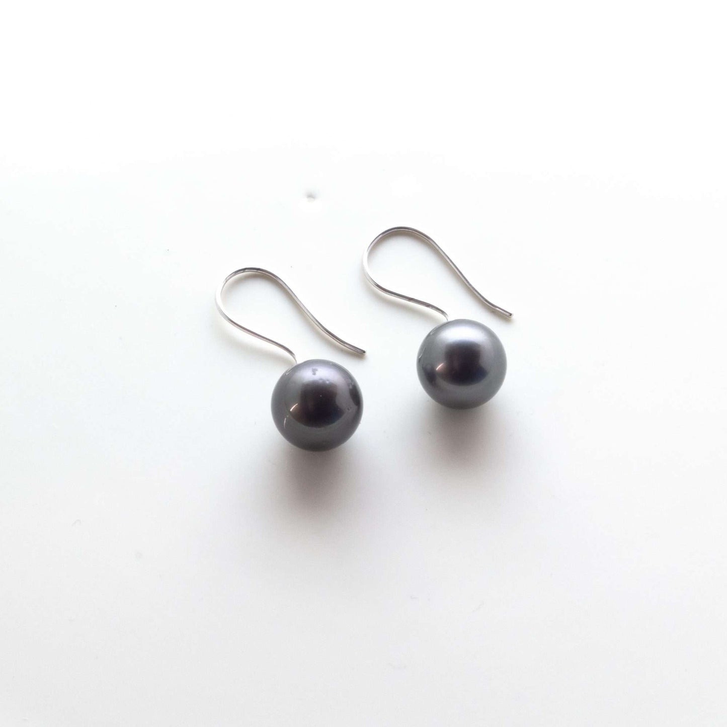 Tahitian South Sea Black Pearls French Hook Nantes Earrings in 10 CT Gold 10.5 - 11.5 MM AA
