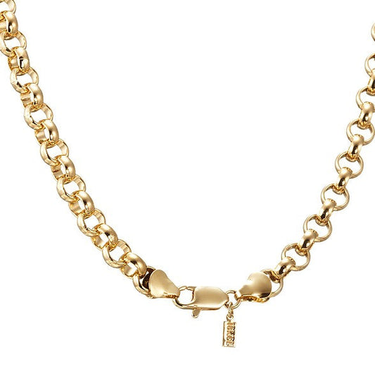 18ct Heavy Yellow Gold Plated 6mm Belcher Chain Necklace with Lobster Clasp - USA Made