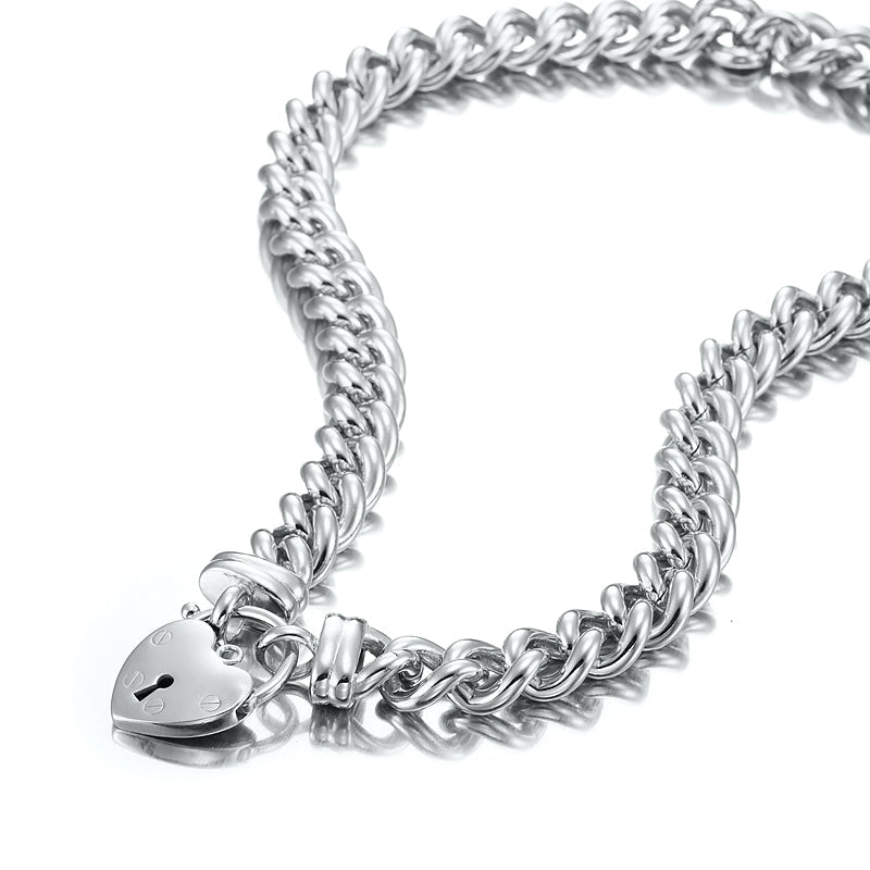925 Sterling Silver Plated Euro Chain Necklace Featuring a Plain Locket - USA Made