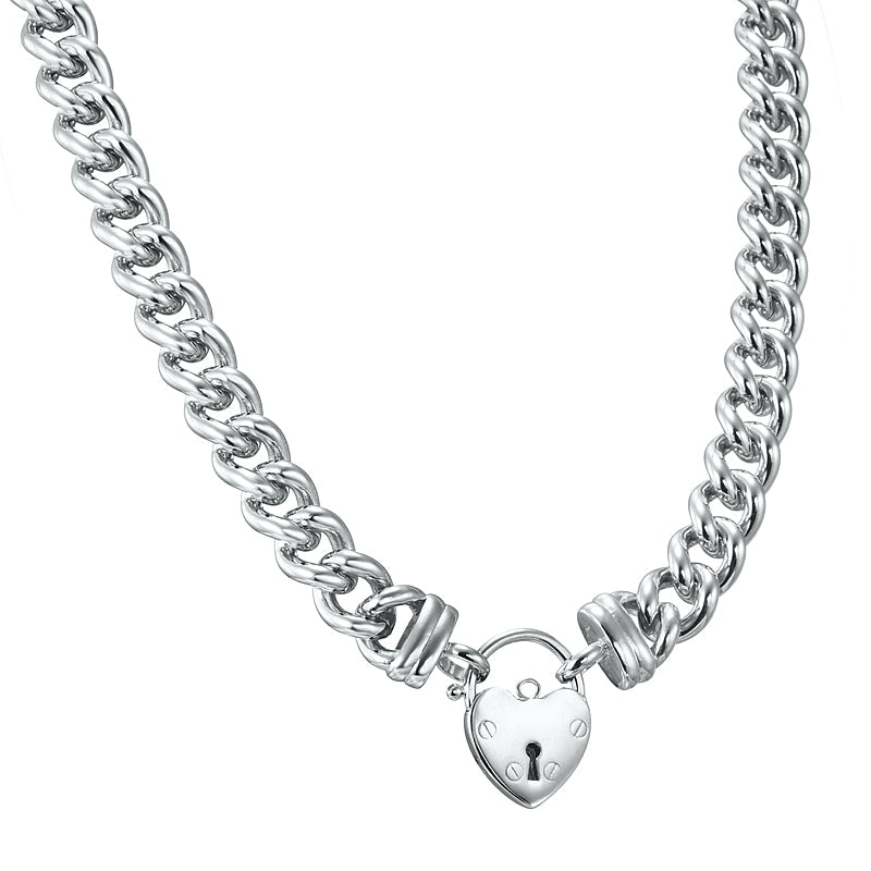 925 Sterling Silver Plated Euro Chain Necklace Featuring a Plain Locket - USA Made