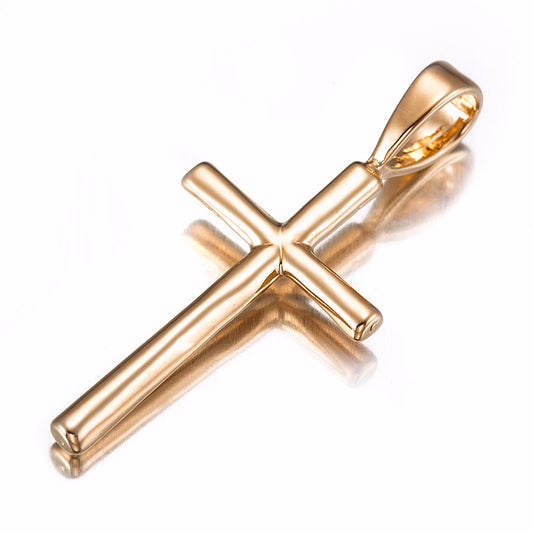 18ct Heavy Rose Gold Plated Holy Cross Pendant - USA Made