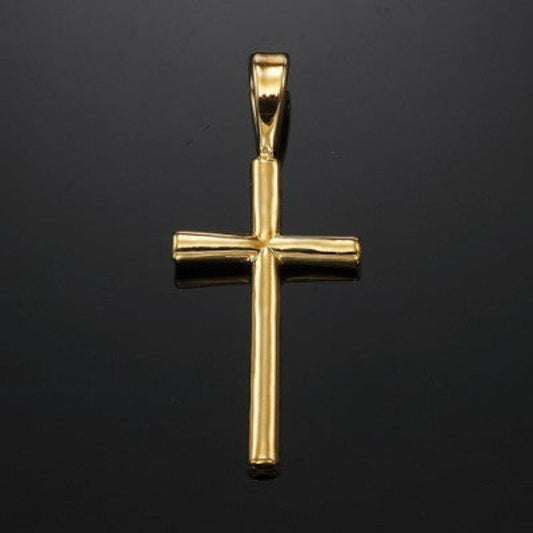 18ct Heavy Yellow Gold Plated Holy Cross Pendant - USA Made