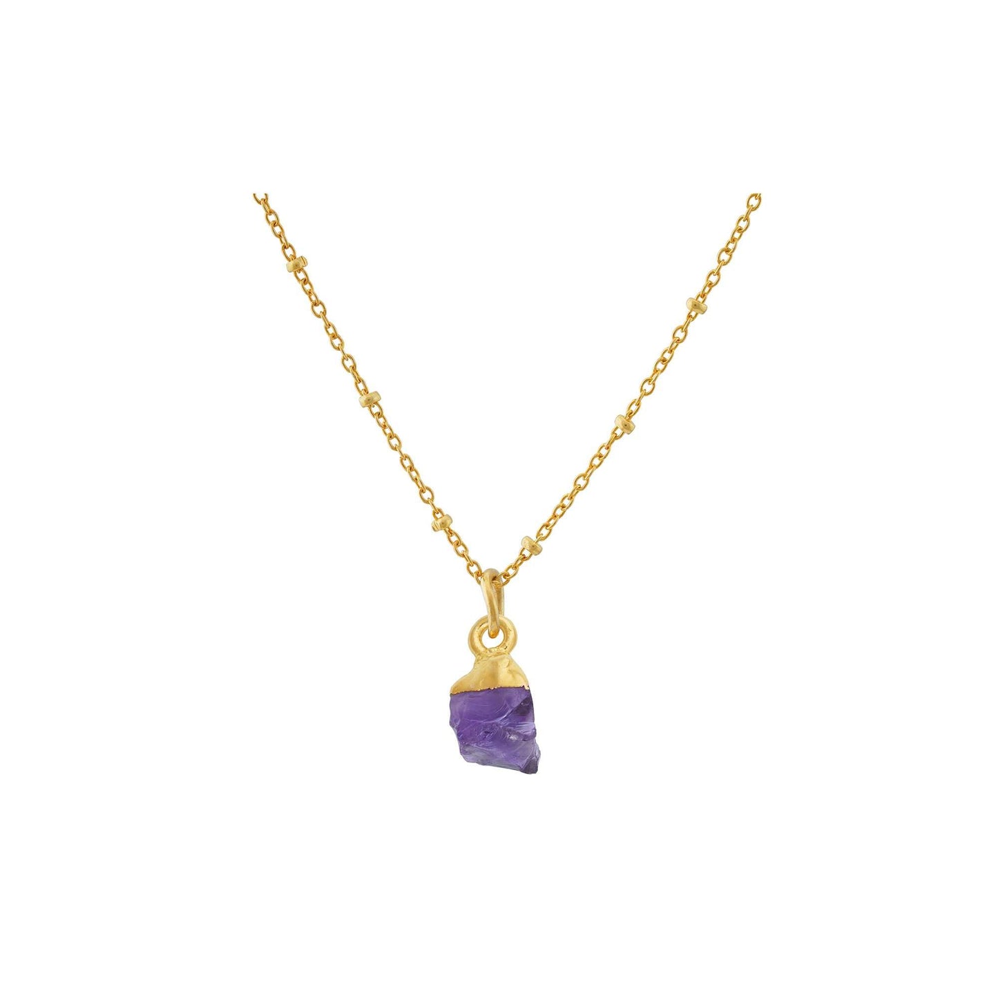 Handmade Amethyst Pendant in its Natural form Gold Plated